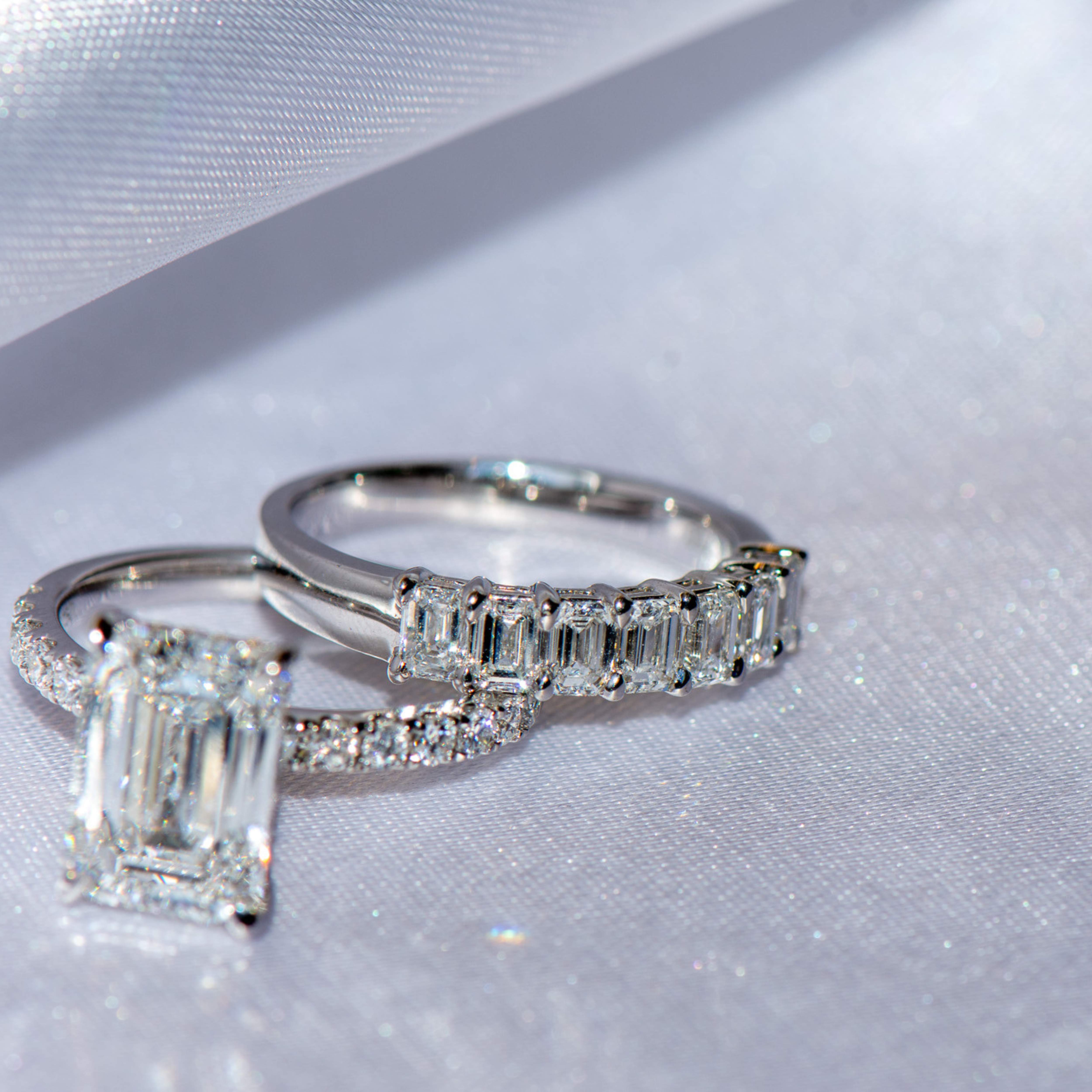 Edith | Emerald Cut Lab Grown Wedding Ring | R2W