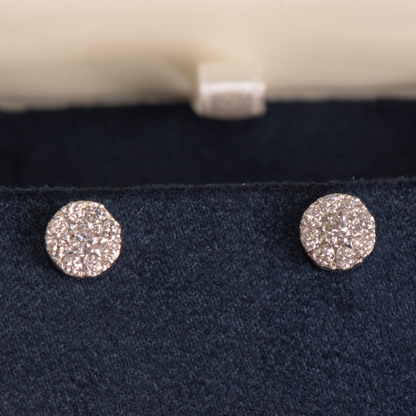 0.50ct Natural Diamond Cluster Studs in White Gold