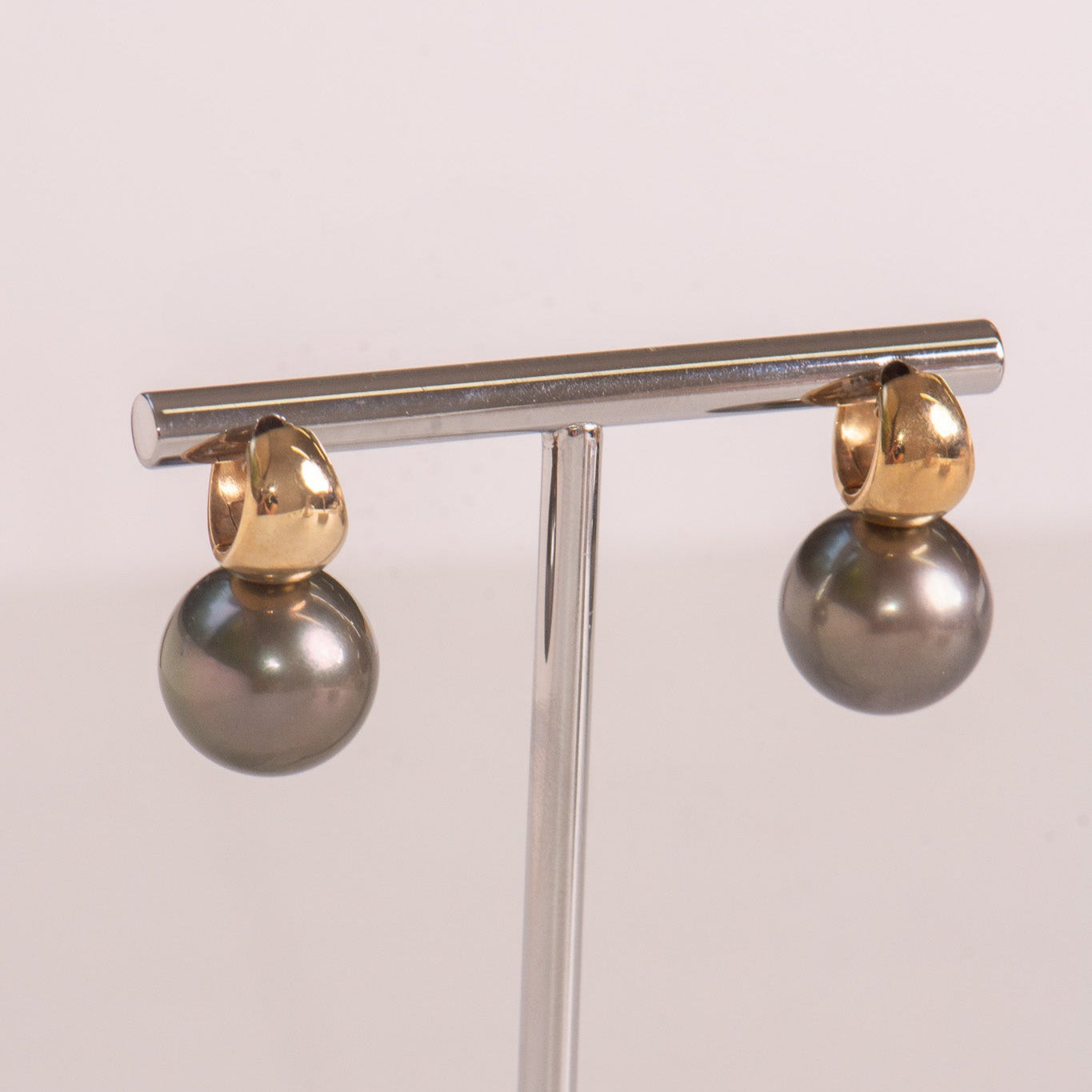 Black Cultured South Sea Pearl Earrings