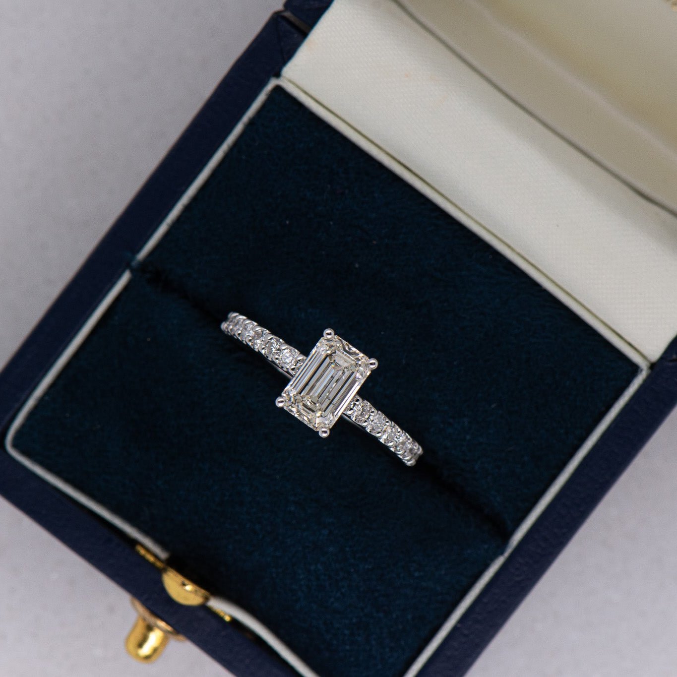 1.12ct Natural Argyle Edith | Emerald Cut Engagement Ring | R2W