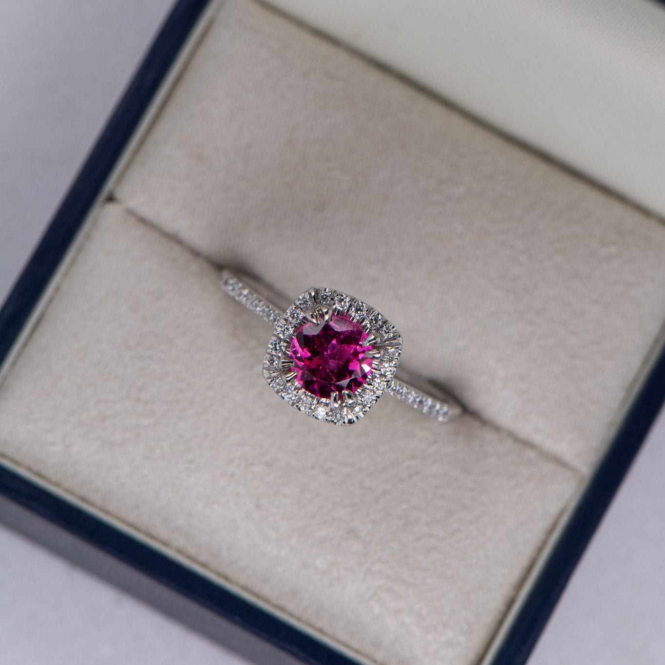 Pink Spinel and Diamond Ring