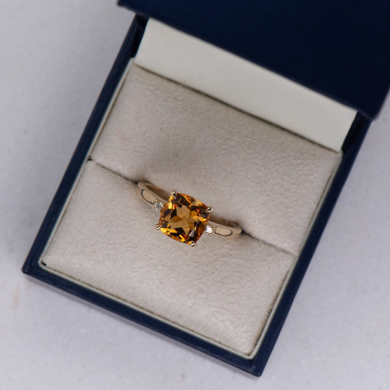 Citrine and Diamond Ring