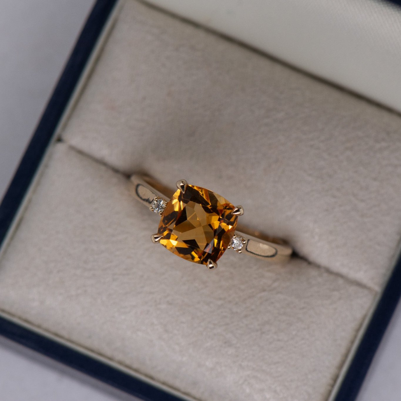 Citrine and Diamond Ring