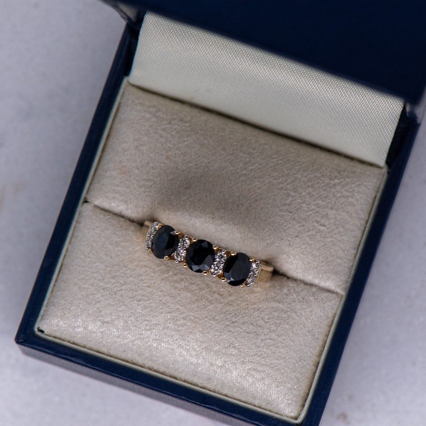 Oval Sapphire and Diamond Set Ring