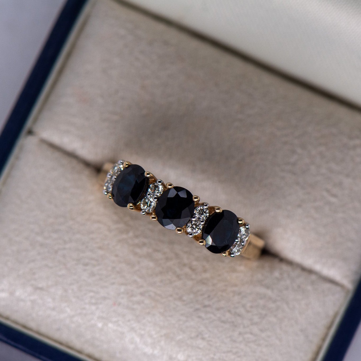 Oval Sapphire and Diamond Set Ring