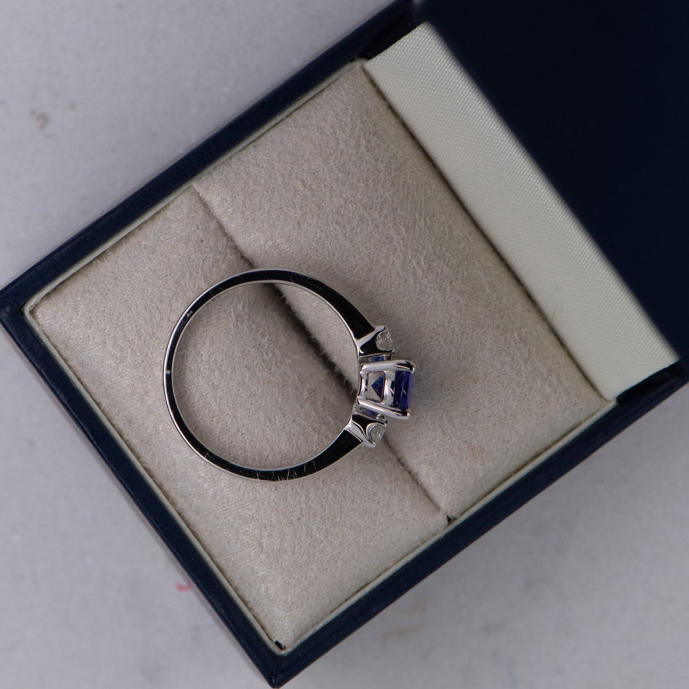 Tanzanite and Natural Diamond Ring