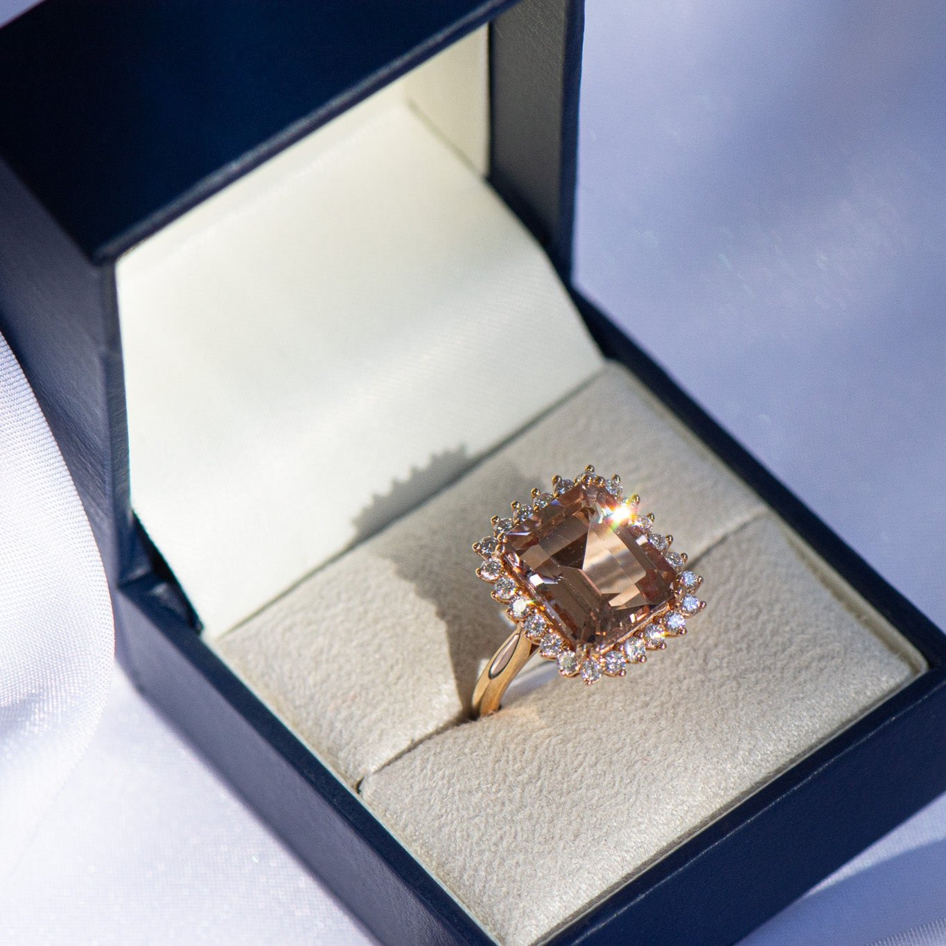 6.01ct Morganite and Diamond Ring