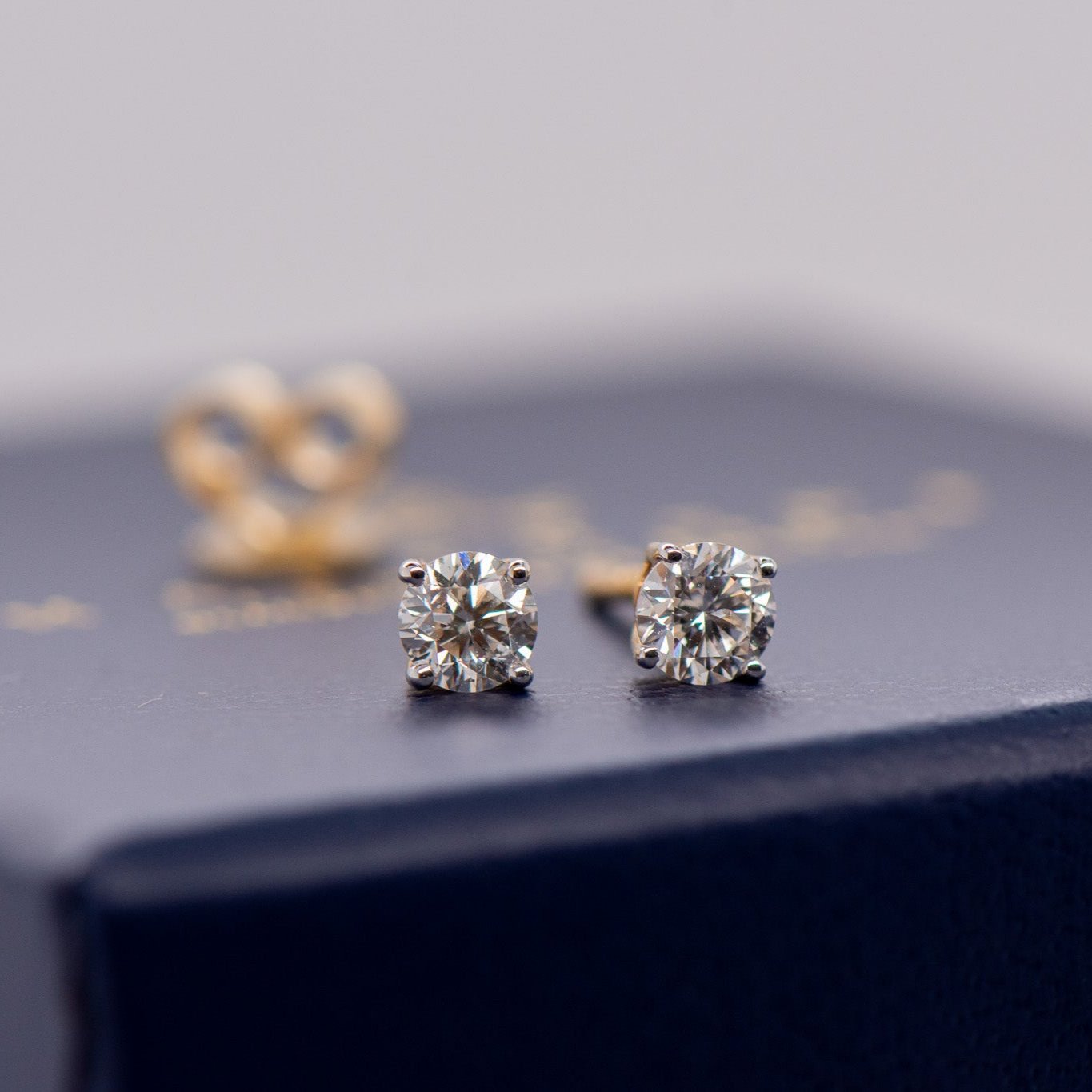 0.50ct Natural Diamond Studs in Yellow Gold