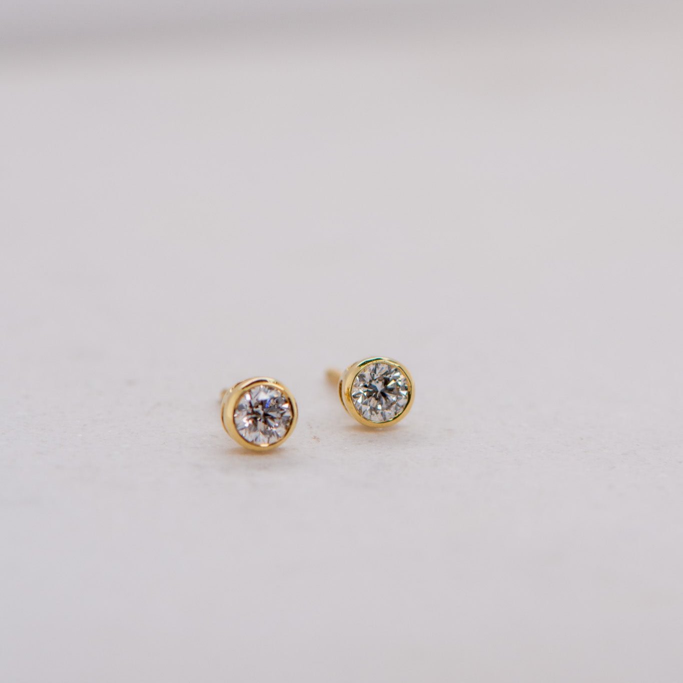 Natural Diamond Bezel Set Diamond Studs