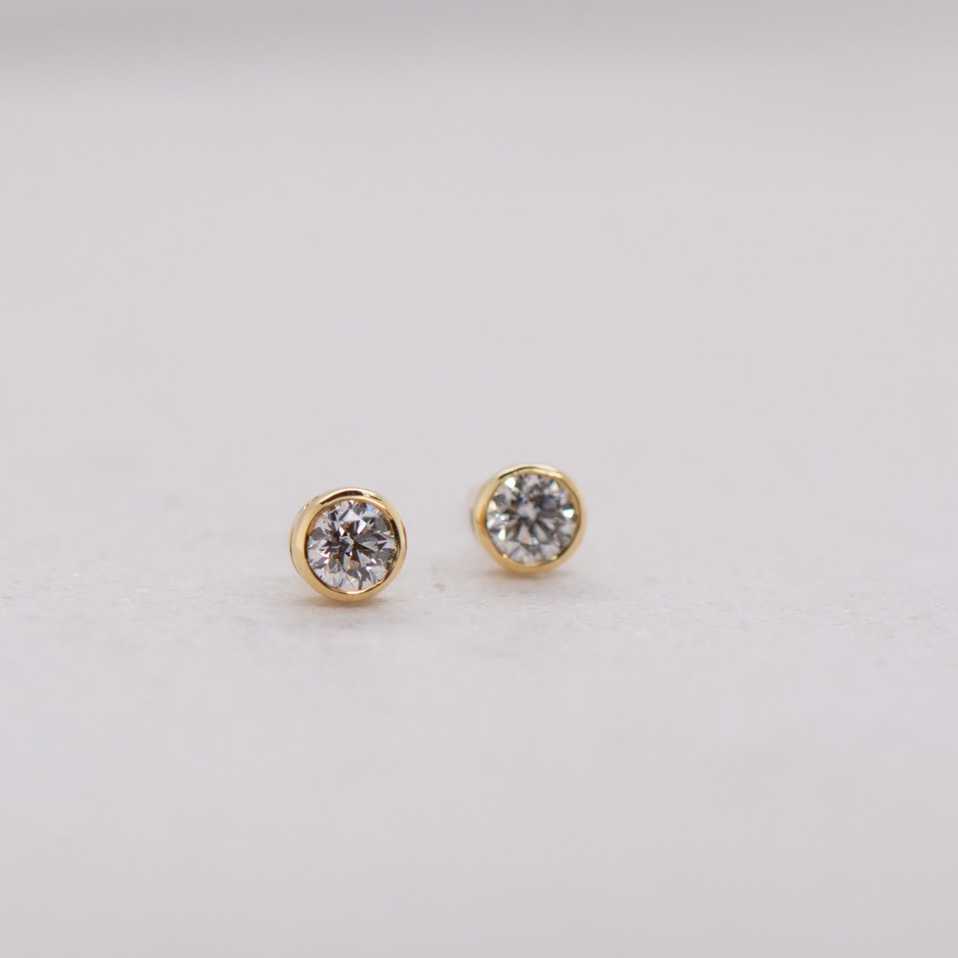 Natural Diamond Bezel Set Diamond Studs