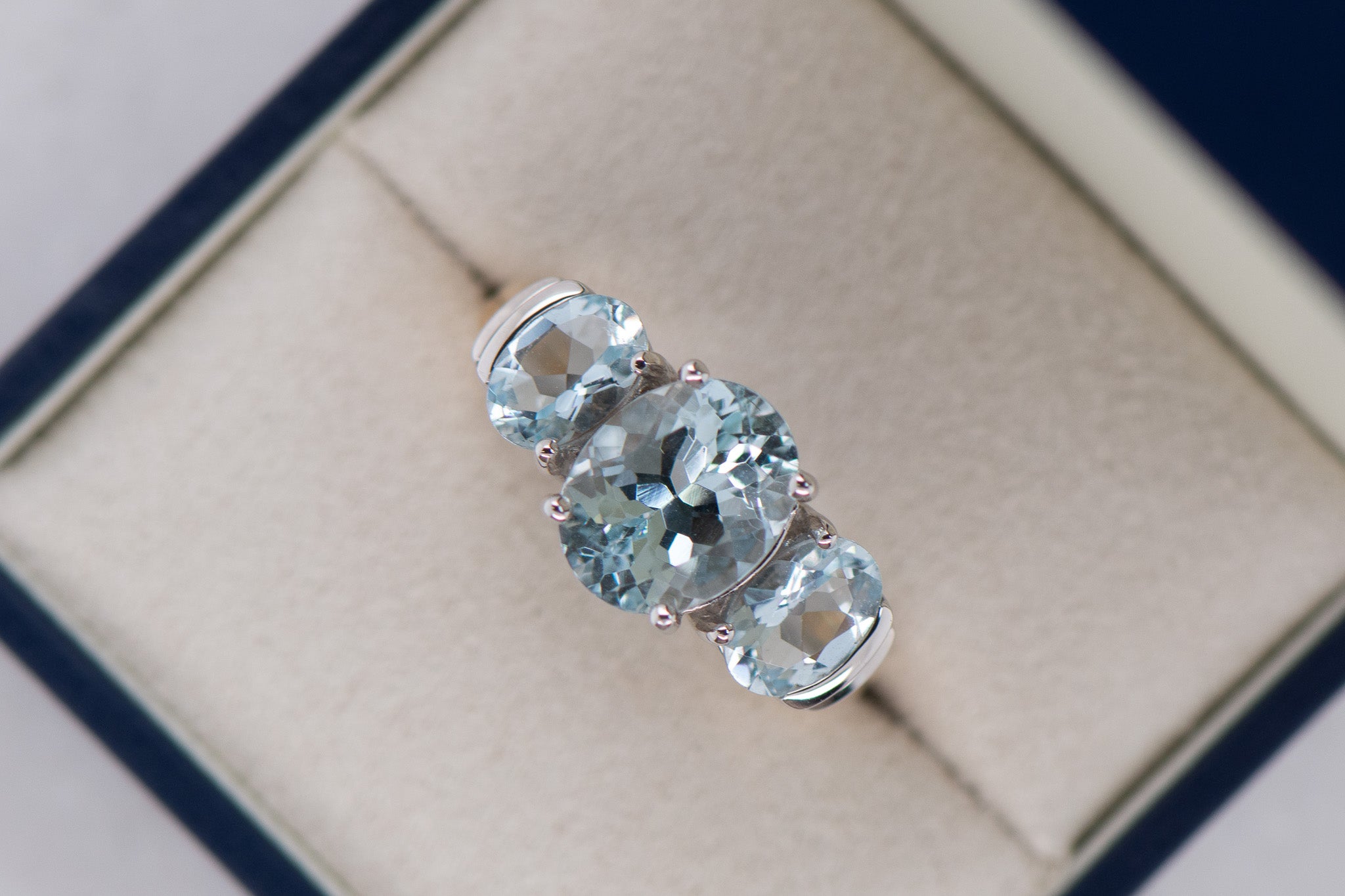 Aquamarine and Diamond Ring