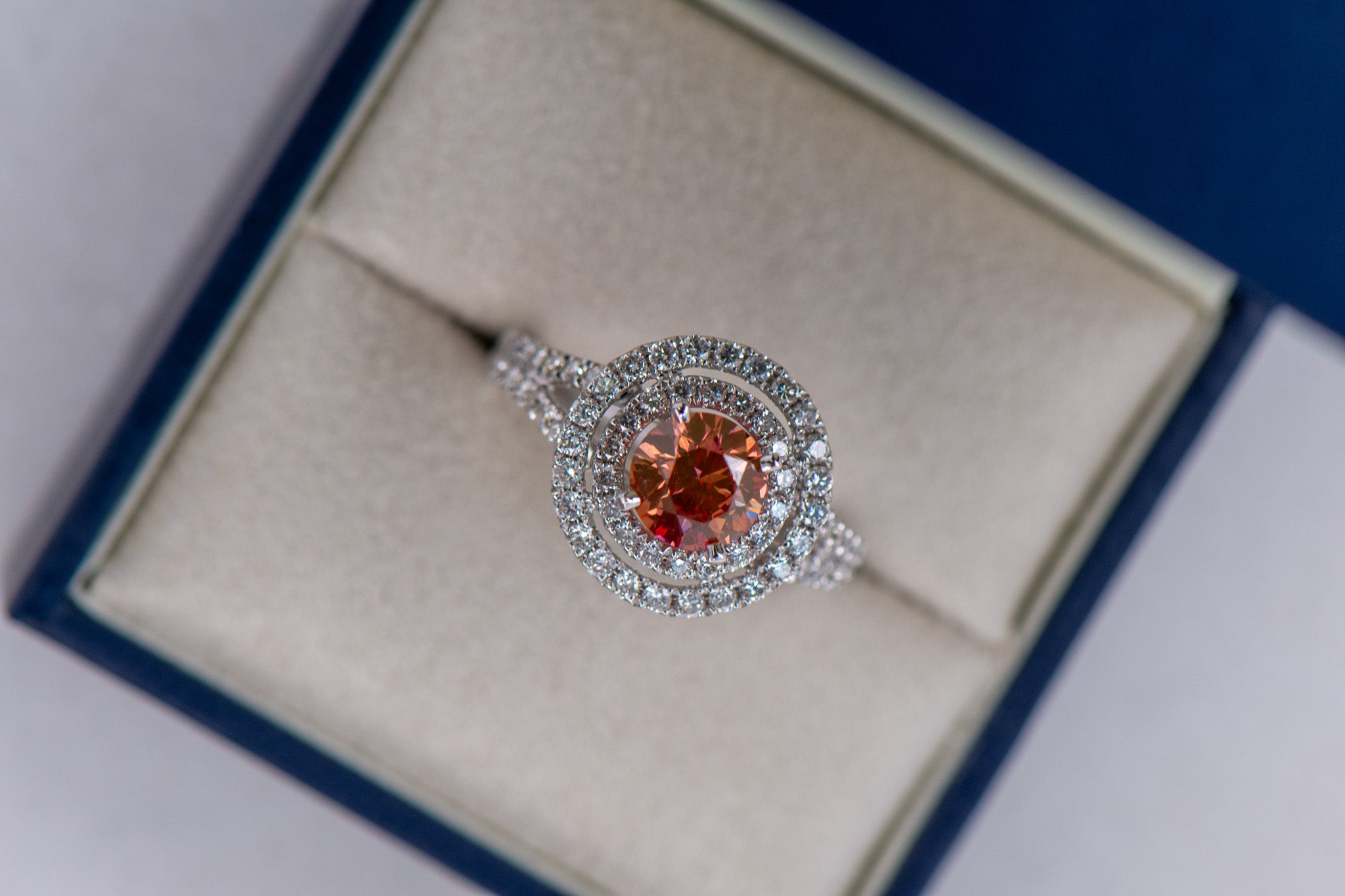 Enhanced Fancy Pink Diamond Ring