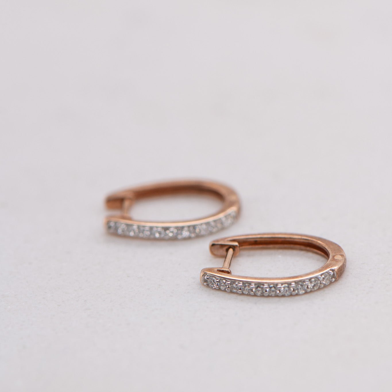 Rose Gold Natural Diamond Huggies