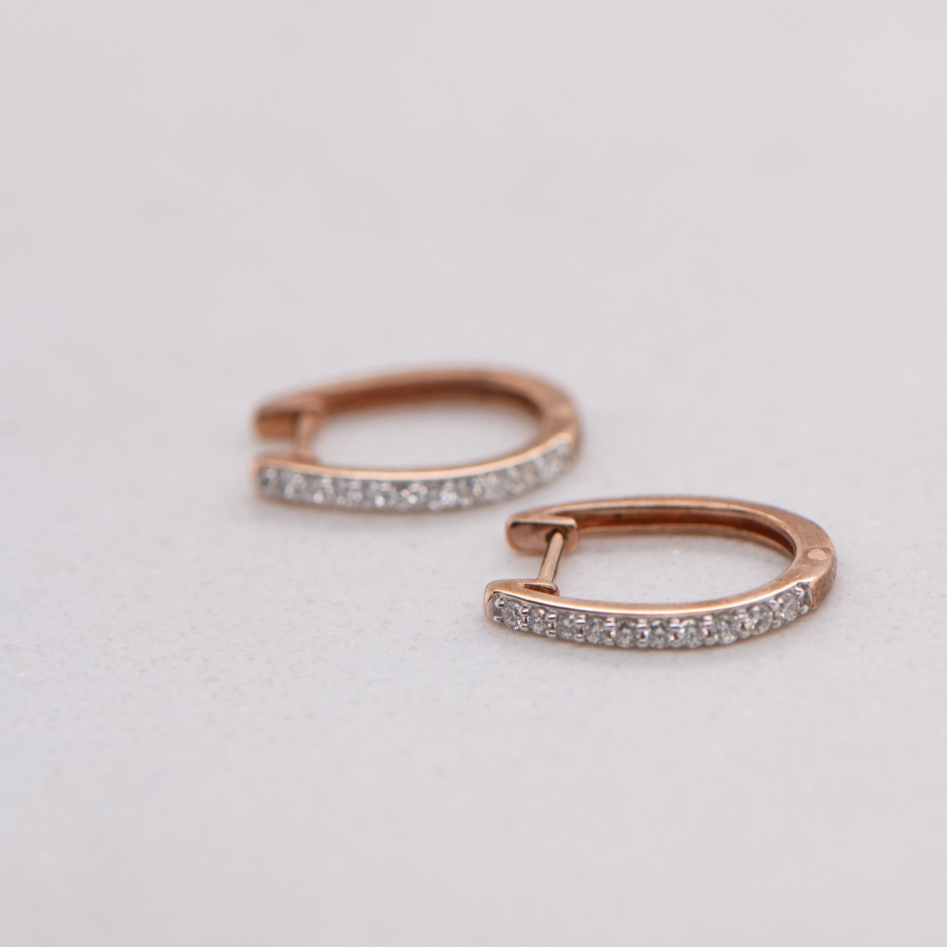 0.33ct Natural Diamond Huggies in Rose Gold