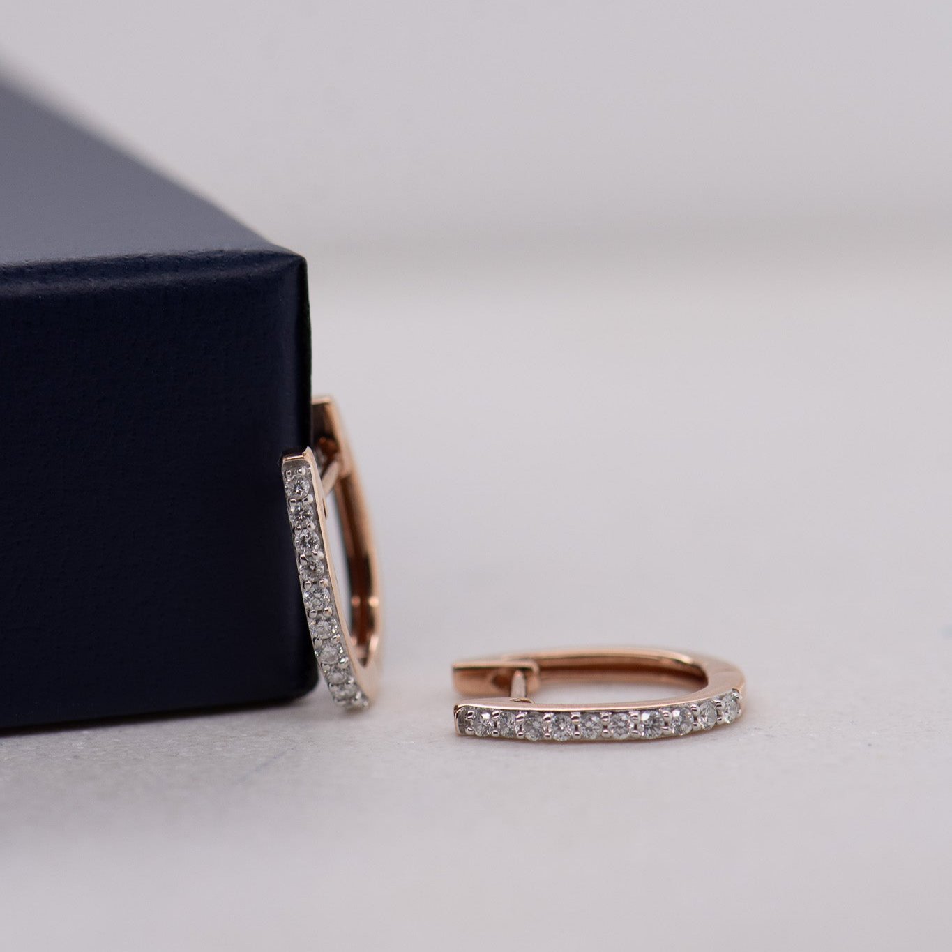 0.15ct Natural Diamond Huggies in Rose Gold