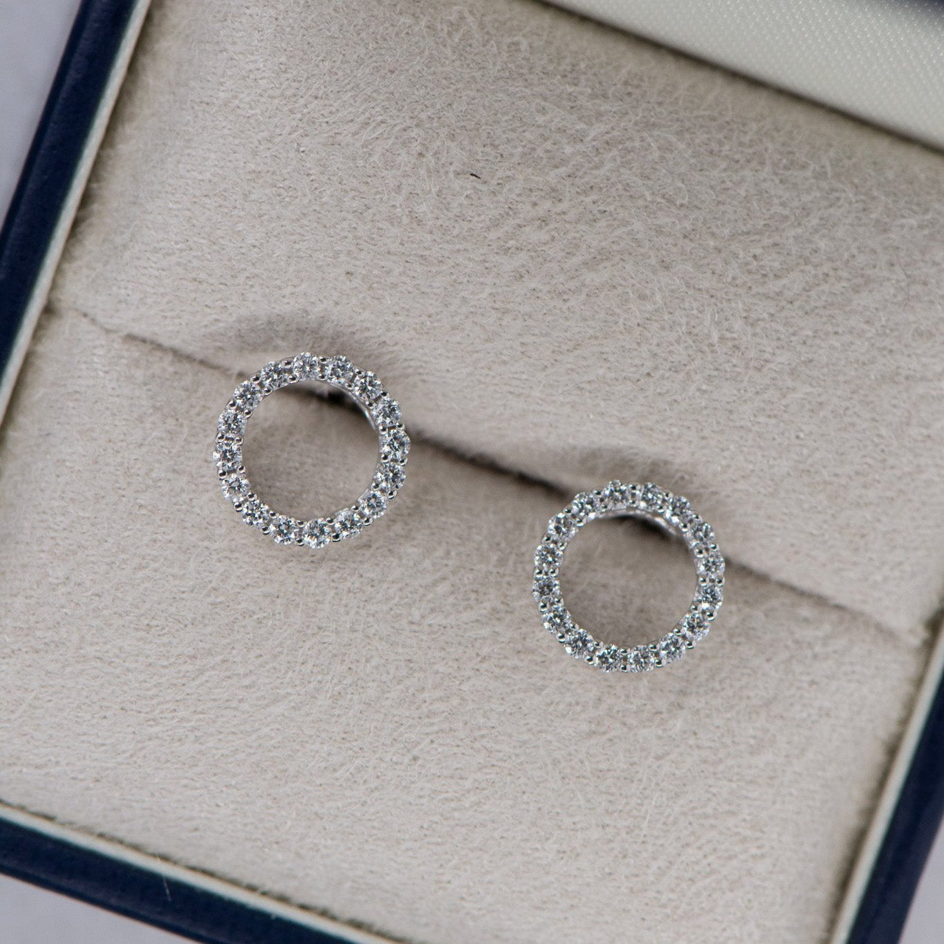 Natural White Gold Diamond Studs