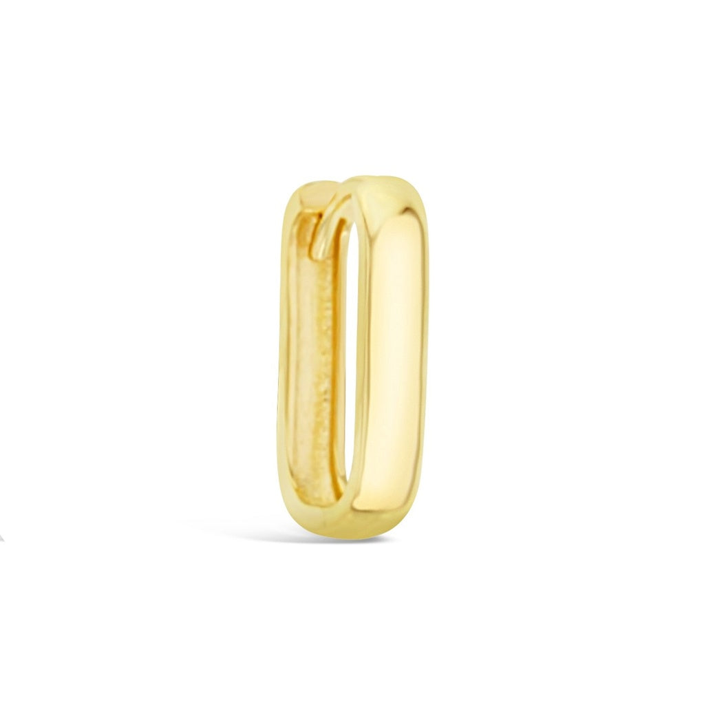 9K Gold Paperclip Huggie Earrings