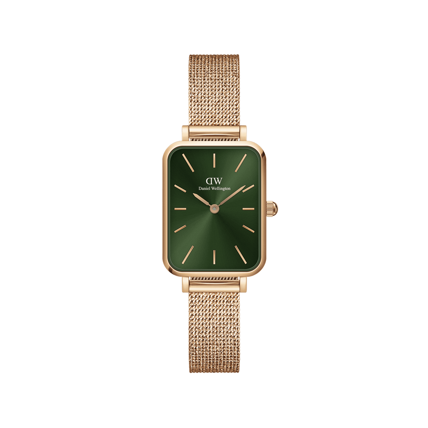 Daniel Wellington Quadro 20X26 Pressed Melrose Rose Gold Emerald Dial Watch