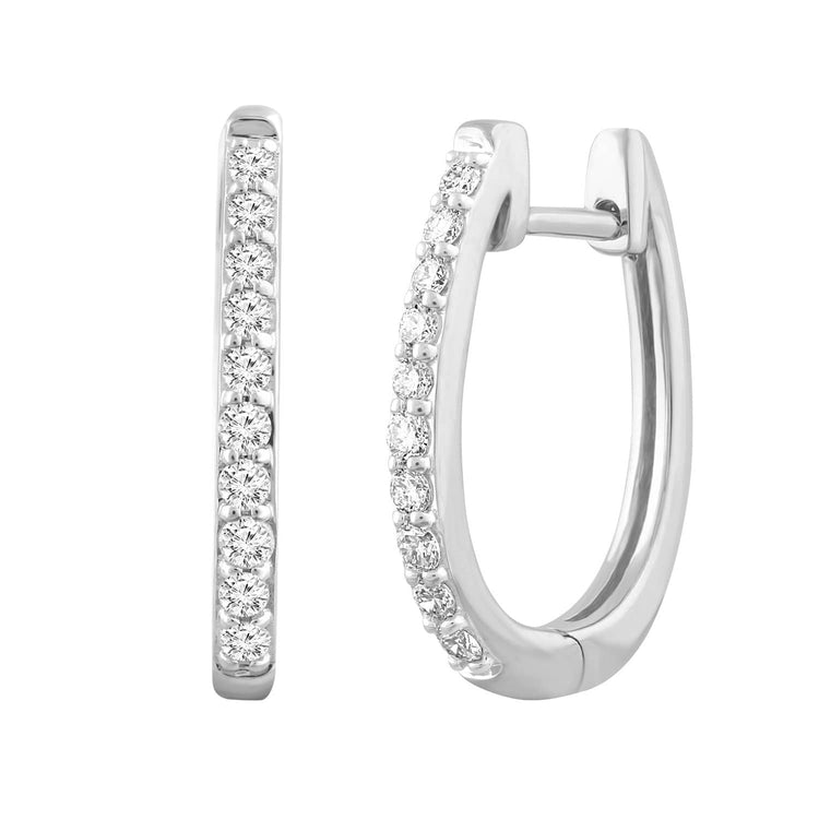 Single Row Yellow Gold Diamond Huggie Earrings – Matthews Jewellers